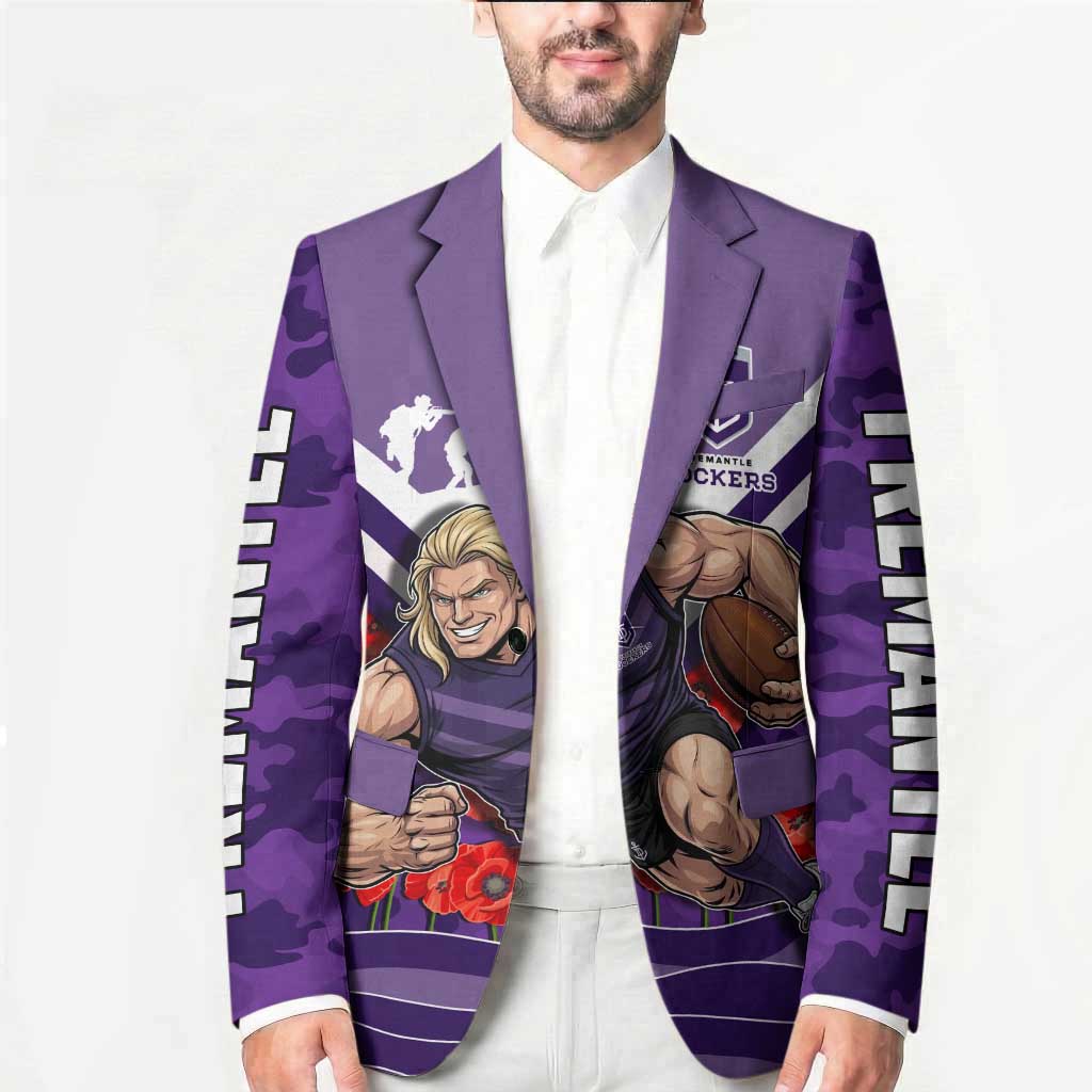 Personalised Fremantle Dockers ANZAC Blazer Military Remembrance Australian Football Mascot Camouflage