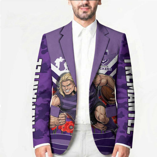 Personalised Fremantle Dockers ANZAC Blazer Military Remembrance Australian Football Mascot Camouflage