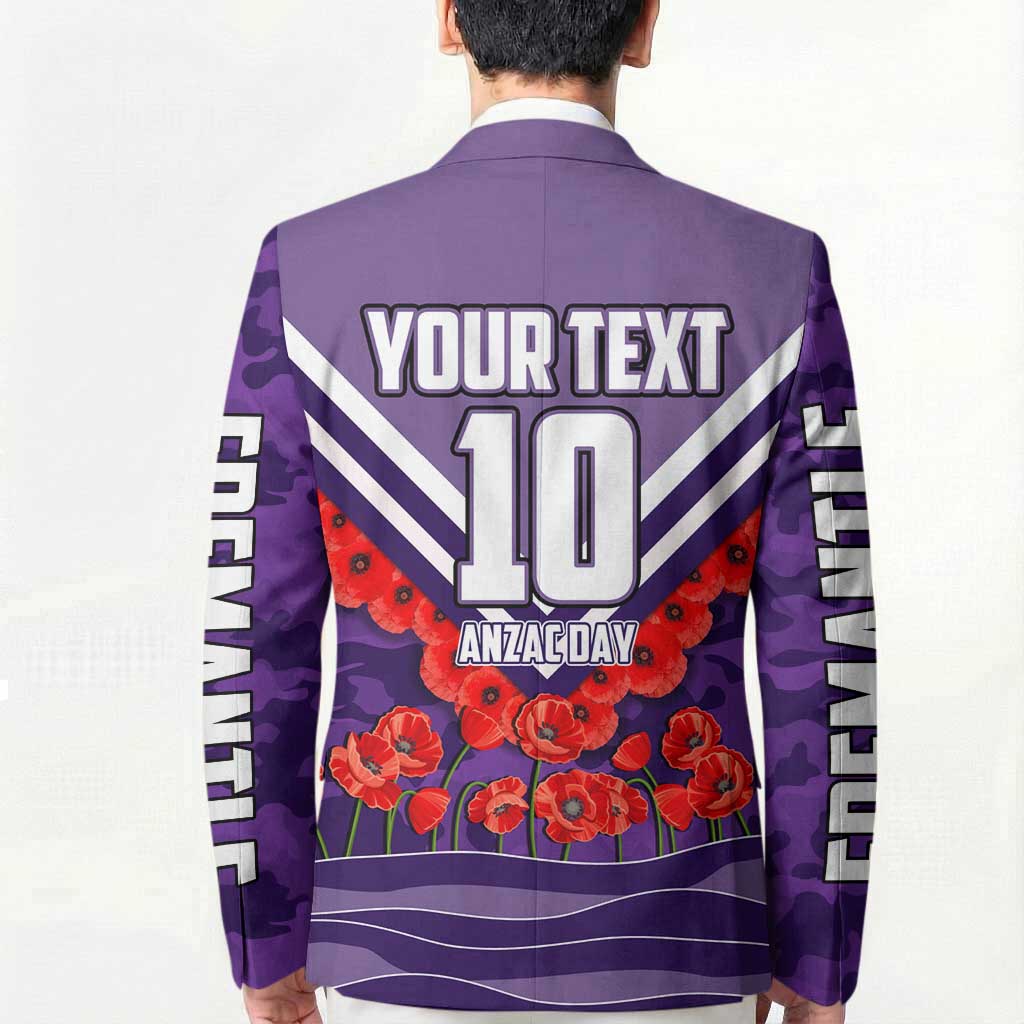 Personalised Fremantle Dockers ANZAC Blazer Military Remembrance Australian Football Mascot Camouflage