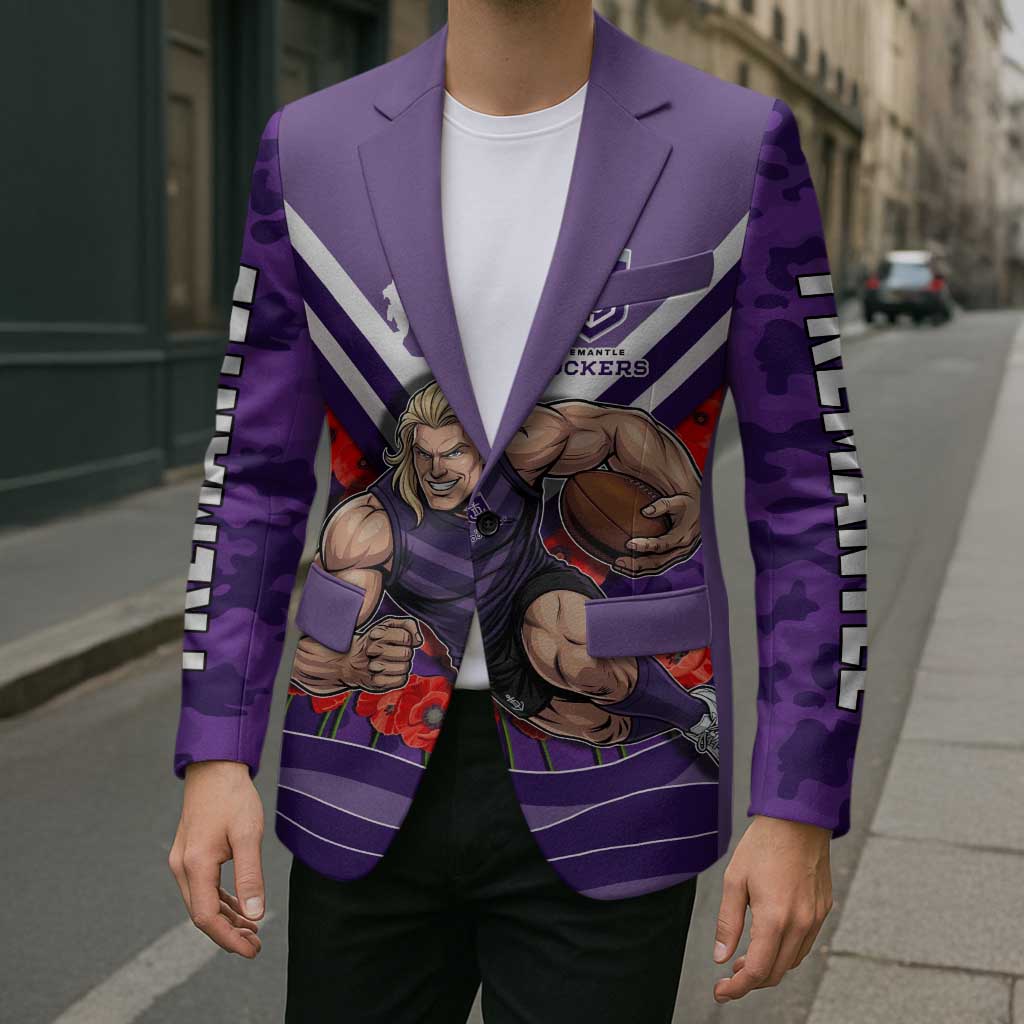 Personalised Fremantle Dockers ANZAC Blazer Military Remembrance Australian Football Mascot Camouflage