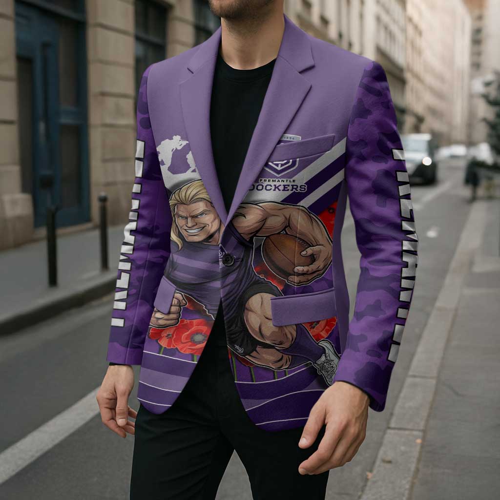 Personalised Fremantle Dockers ANZAC Blazer Military Remembrance Australian Football Mascot Camouflage