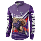Personalised Fremantle Dockers ANZAC Button Sweatshirt Military Remembrance Australian Football Mascot Camouflage