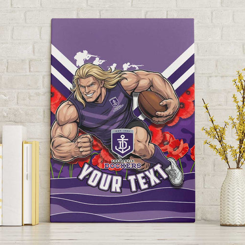 Personalised Fremantle Dockers ANZAC Canvas Wall Art Military Remembrance Australian Football Mascot Camouflage