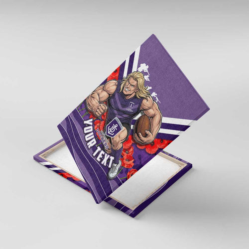 Personalised Fremantle Dockers ANZAC Canvas Wall Art Military Remembrance Australian Football Mascot Camouflage
