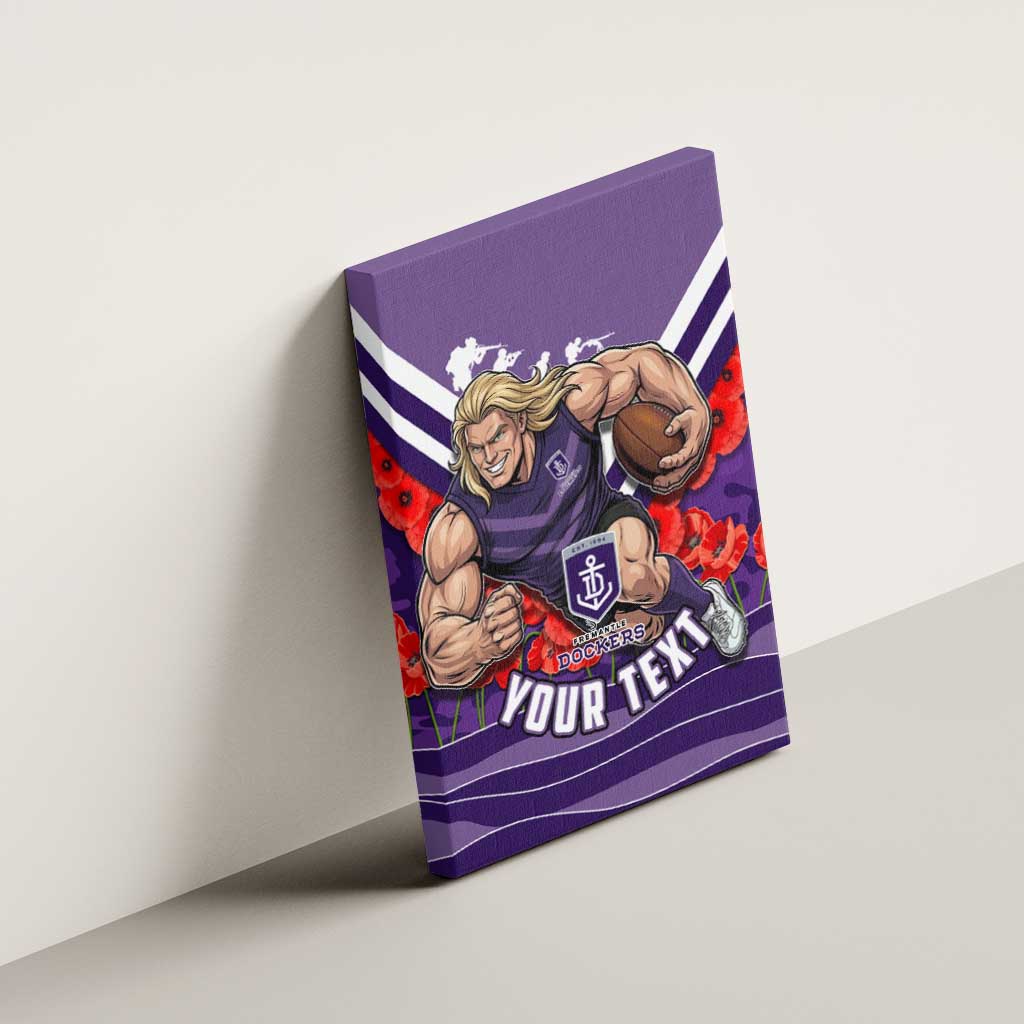 Personalised Fremantle Dockers ANZAC Canvas Wall Art Military Remembrance Australian Football Mascot Camouflage