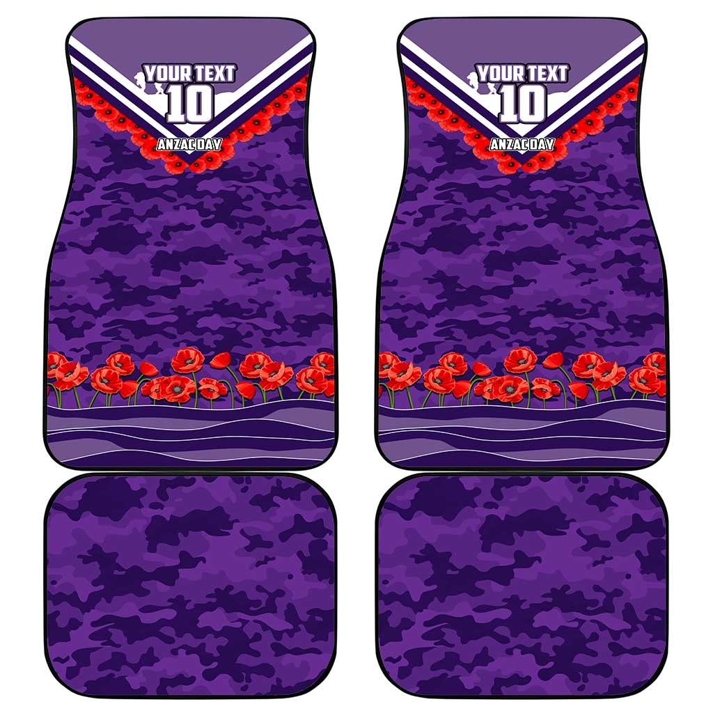 Personalised Fremantle Dockers ANZAC Car Mats Military Remembrance Australian Football Mascot Camouflage