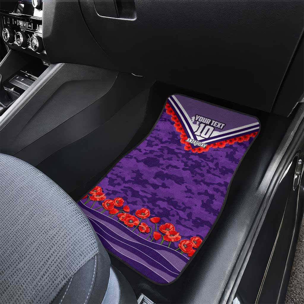 Personalised Fremantle Dockers ANZAC Car Mats Military Remembrance Australian Football Mascot Camouflage