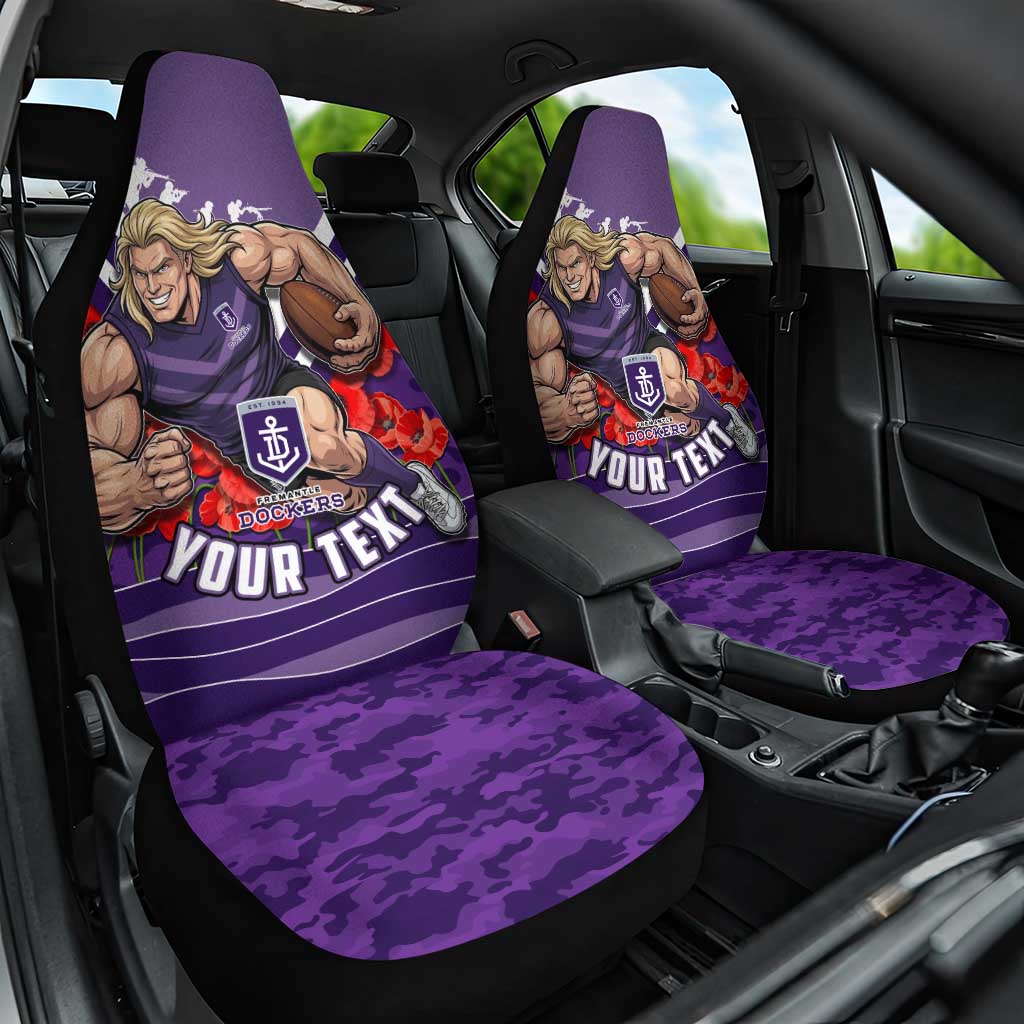 Personalised Fremantle Dockers ANZAC Car Seat Cover Military Remembrance Australian Football Mascot Camouflage