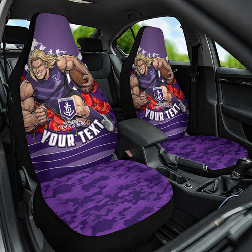 Personalised Fremantle Dockers ANZAC Car Seat Cover Military Remembrance Australian Football Mascot Camouflage