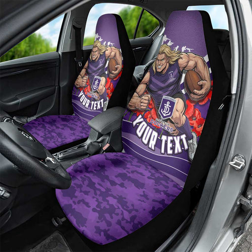 Personalised Fremantle Dockers ANZAC Car Seat Cover Military Remembrance Australian Football Mascot Camouflage