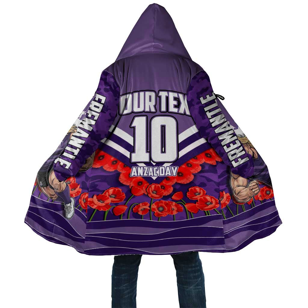 Personalised Fremantle Dockers ANZAC Cloak Military Remembrance Australian Football Mascot Camouflage