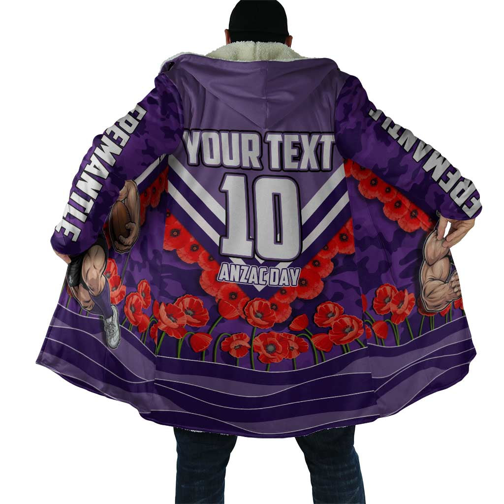 Personalised Fremantle Dockers ANZAC Cloak Military Remembrance Australian Football Mascot Camouflage