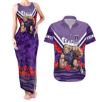 Personalised Fremantle Dockers ANZAC Couples Matching Tank Maxi Dress and Hawaiian Shirt Military Remembrance Australian Football Mascot Camouflage