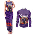 Personalised Fremantle Dockers ANZAC Couples Matching Tank Maxi Dress and Long Sleeve Button Shirt Military Remembrance Australian Football Mascot Camouflage