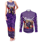 Personalised Fremantle Dockers ANZAC Couples Matching Tank Maxi Dress and Long Sleeve Button Shirt Military Remembrance Australian Football Mascot Camouflage