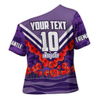Personalised Fremantle Dockers ANZAC Cross Shoulder Shirt Military Remembrance Australian Football Mascot Camouflage
