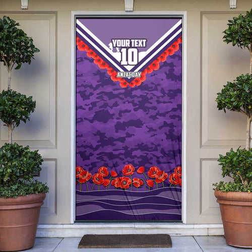Personalised Fremantle Dockers ANZAC Door Cover Military Remembrance Australian Football Mascot Camouflage