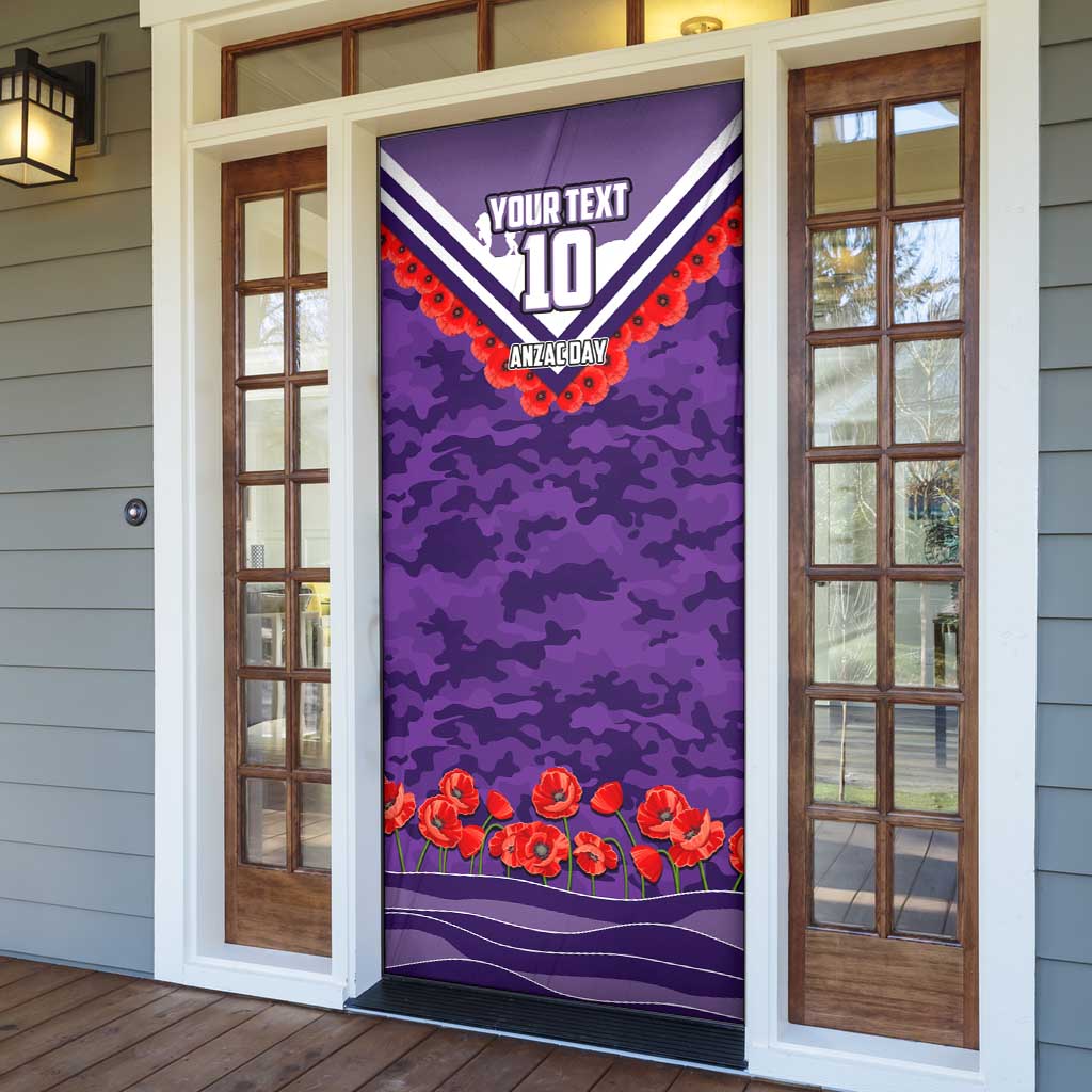 Personalised Fremantle Dockers ANZAC Door Cover Military Remembrance Australian Football Mascot Camouflage