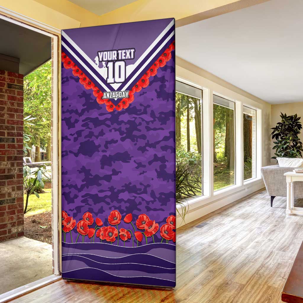 Personalised Fremantle Dockers ANZAC Door Cover Military Remembrance Australian Football Mascot Camouflage