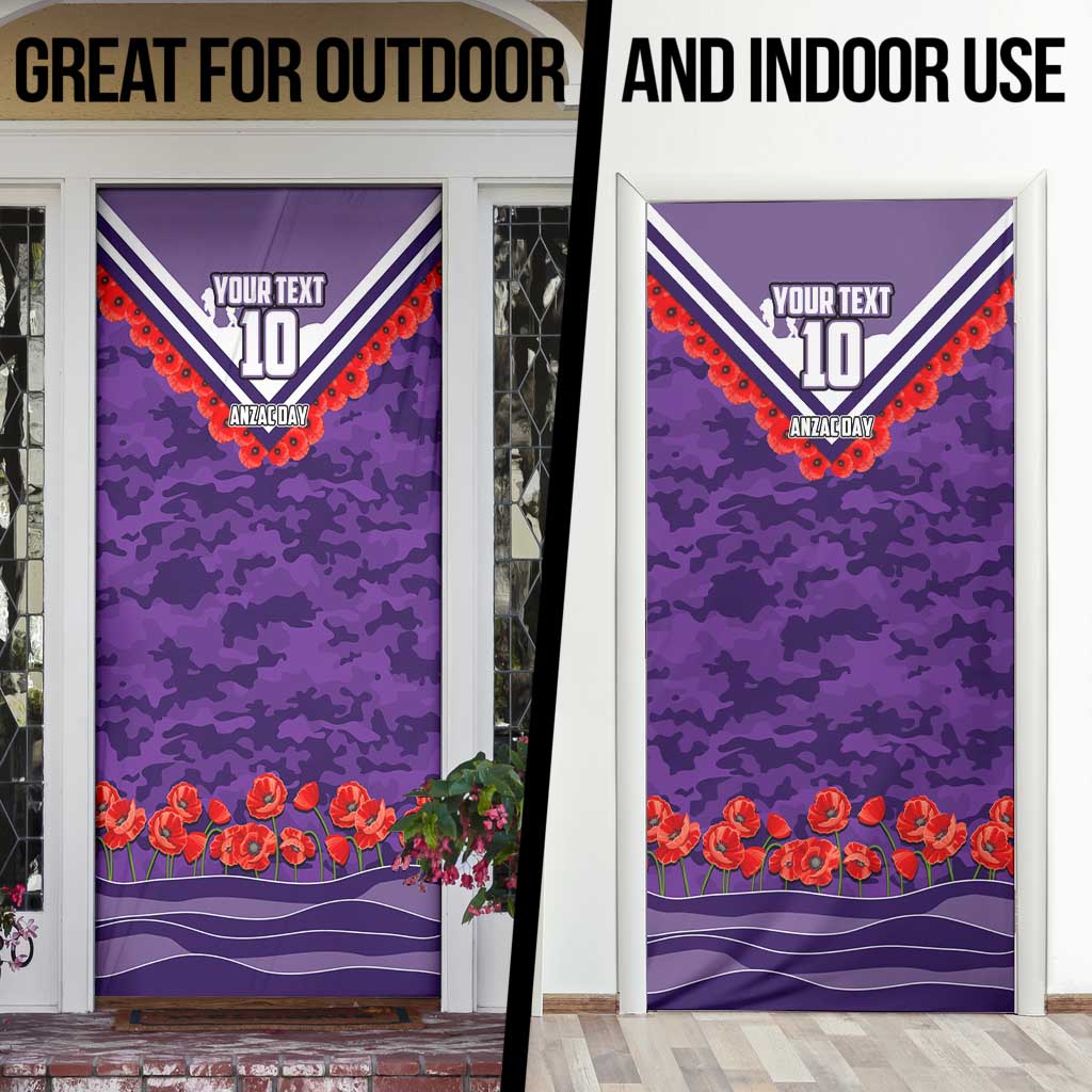 Personalised Fremantle Dockers ANZAC Door Cover Military Remembrance Australian Football Mascot Camouflage