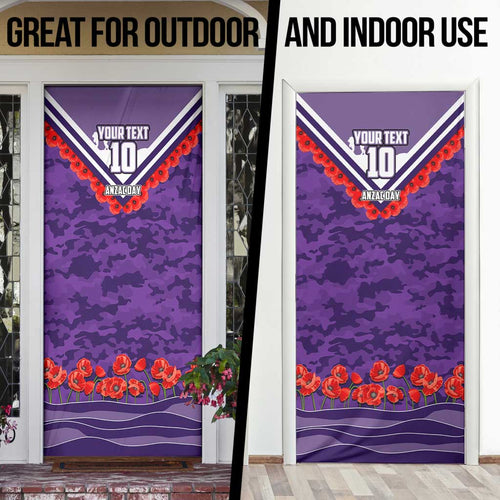 Personalised Fremantle Dockers ANZAC Door Cover Military Remembrance Australian Football Mascot Camouflage