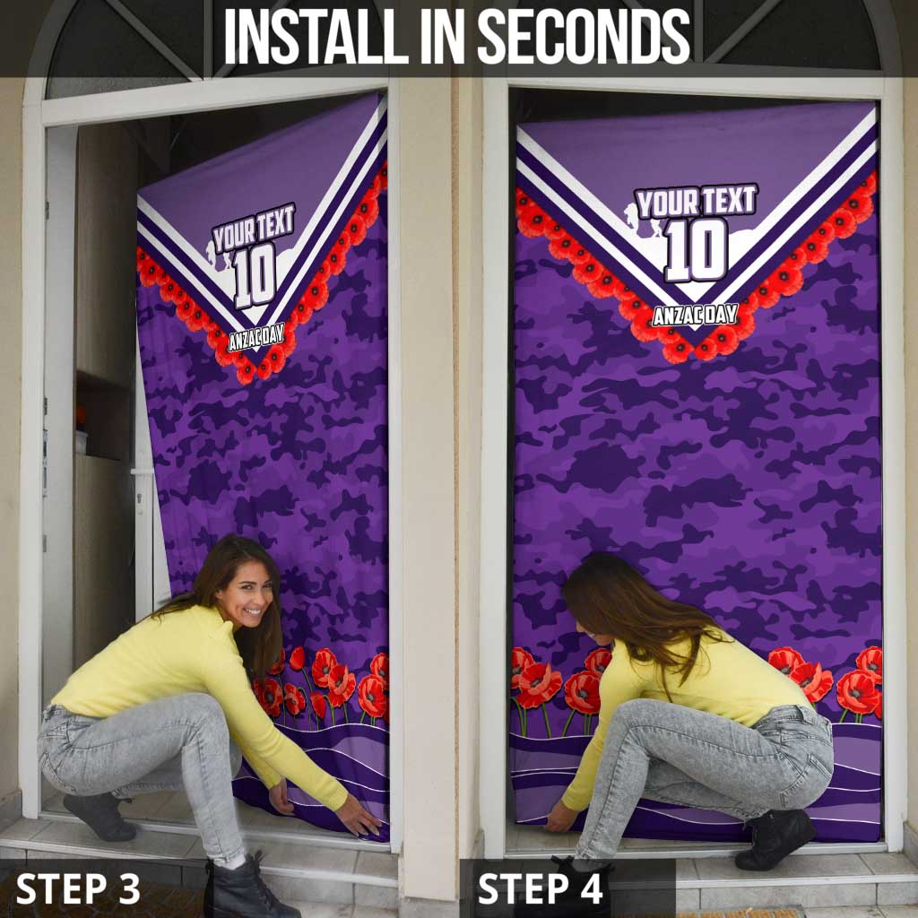 Personalised Fremantle Dockers ANZAC Door Cover Military Remembrance Australian Football Mascot Camouflage