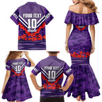 Personalised Fremantle Dockers ANZAC Family Matching Mermaid Dress and Hawaiian Shirt Military Remembrance Australian Football Mascot Camouflage