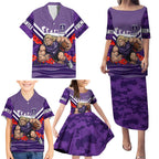 Personalised Fremantle Dockers ANZAC Family Matching Puletasi and Hawaiian Shirt Military Remembrance Australian Football Mascot Camouflage