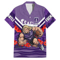 Personalised Fremantle Dockers ANZAC Family Matching Puletasi and Hawaiian Shirt Military Remembrance Australian Football Mascot Camouflage