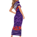 Personalised Fremantle Dockers ANZAC Family Matching Short Sleeve Bodycon Dress and Hawaiian Shirt Military Remembrance Australian Football Mascot Camouflage