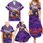Personalised Fremantle Dockers ANZAC Family Matching Summer Maxi Dress and Hawaiian Shirt Military Remembrance Australian Football Mascot Camouflage