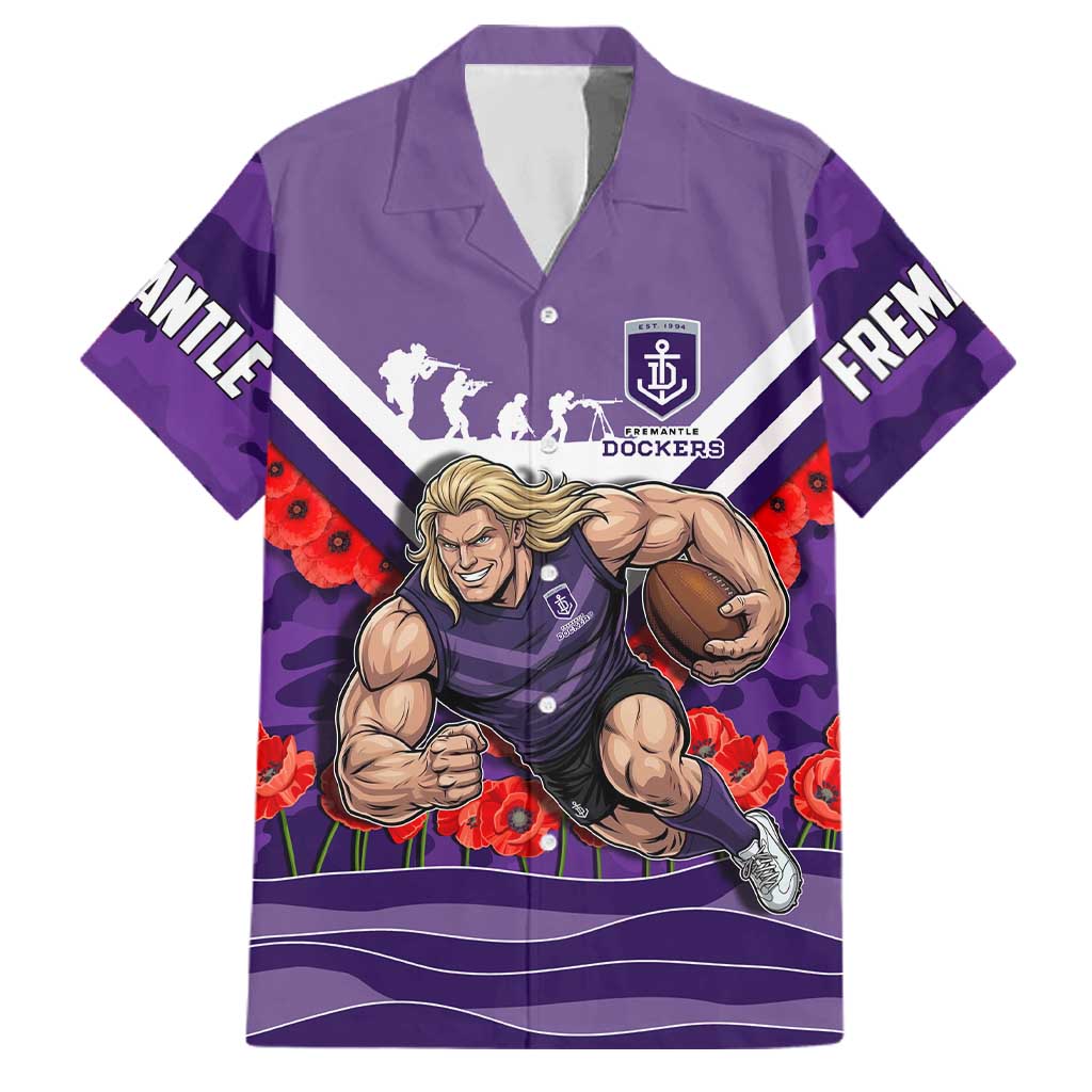 Personalised Fremantle Dockers ANZAC Family Matching Tank Maxi Dress and Hawaiian Shirt Military Remembrance Australian Football Mascot Camouflage