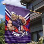 Personalised Fremantle Dockers ANZAC Garden Flag Military Remembrance Australian Football Mascot Camouflage