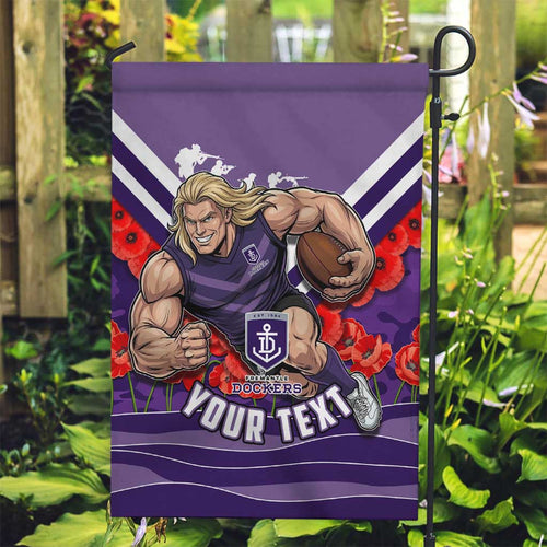 Personalised Fremantle Dockers ANZAC Garden Flag Military Remembrance Australian Football Mascot Camouflage
