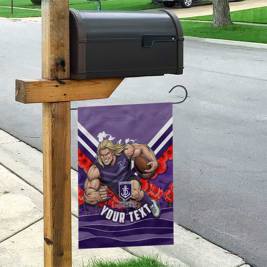 Personalised Fremantle Dockers ANZAC Garden Flag Military Remembrance Australian Football Mascot Camouflage
