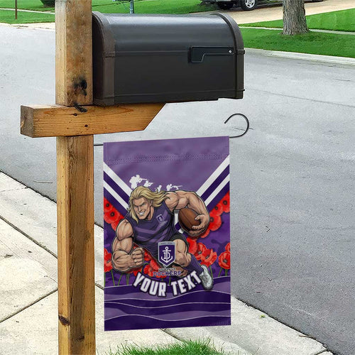 Personalised Fremantle Dockers ANZAC Garden Flag Military Remembrance Australian Football Mascot Camouflage