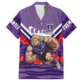 Personalised Fremantle Dockers ANZAC Hawaiian Shirt Military Remembrance Australian Football Mascot Camouflage