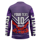 Personalised Fremantle Dockers ANZAC Hockey Jersey Military Remembrance Australian Football Mascot Camouflage