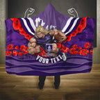 Personalised Fremantle Dockers ANZAC Hooded Blanket Military Remembrance Australian Football Mascot Camouflage