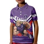 Personalised Fremantle Dockers ANZAC Kid Polo Shirt Military Remembrance Australian Football Mascot Camouflage