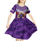 Personalised Fremantle Dockers ANZAC Kid Short Sleeve Dress Military Remembrance Australian Football Mascot Camouflage