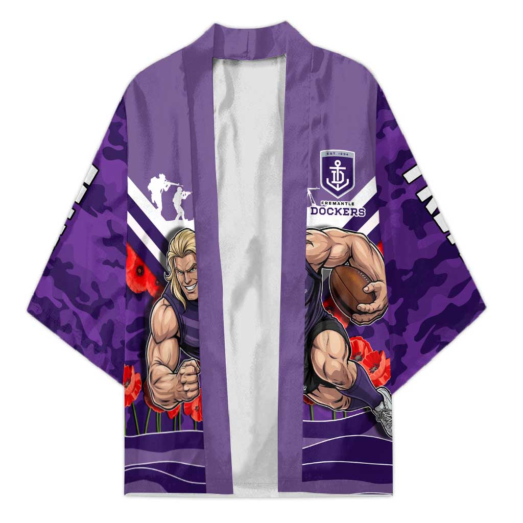 Personalised Fremantle Dockers ANZAC Kimono Military Remembrance Australian Football Mascot Camouflage
