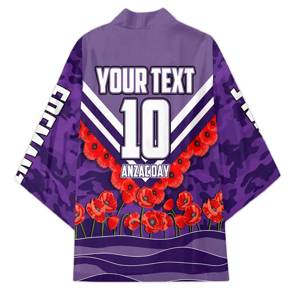 Personalised Fremantle Dockers ANZAC Kimono Military Remembrance Australian Football Mascot Camouflage