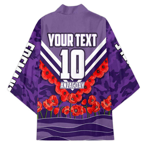 Personalised Fremantle Dockers ANZAC Kimono Military Remembrance Australian Football Mascot Camouflage