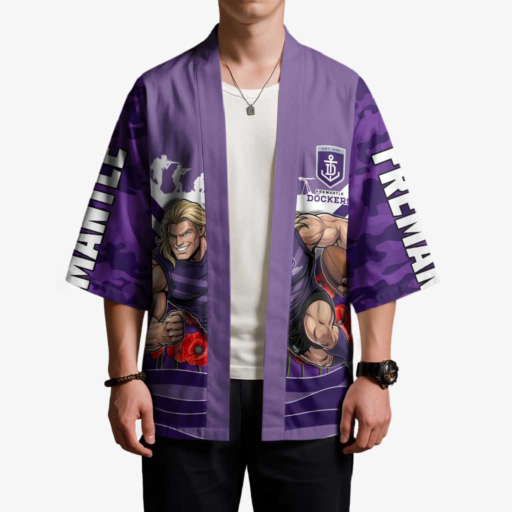 Personalised Fremantle Dockers ANZAC Kimono Military Remembrance Australian Football Mascot Camouflage