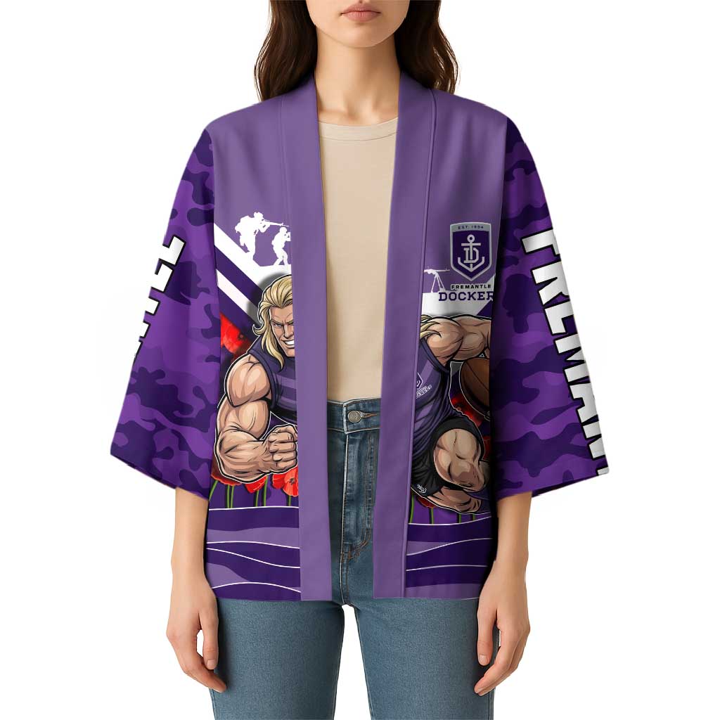 Personalised Fremantle Dockers ANZAC Kimono Military Remembrance Australian Football Mascot Camouflage