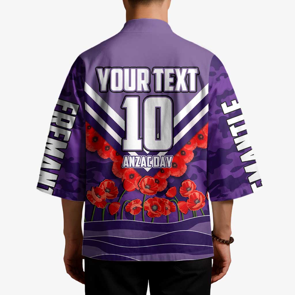 Personalised Fremantle Dockers ANZAC Kimono Military Remembrance Australian Football Mascot Camouflage