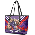 Personalised Fremantle Dockers ANZAC Leather Tote Bag Military Remembrance Australian Football Mascot Camouflage