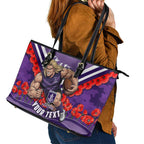 Personalised Fremantle Dockers ANZAC Leather Tote Bag Military Remembrance Australian Football Mascot Camouflage