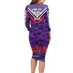 Personalised Fremantle Dockers ANZAC Long Sleeve Bodycon Dress Military Remembrance Australian Football Mascot Camouflage
